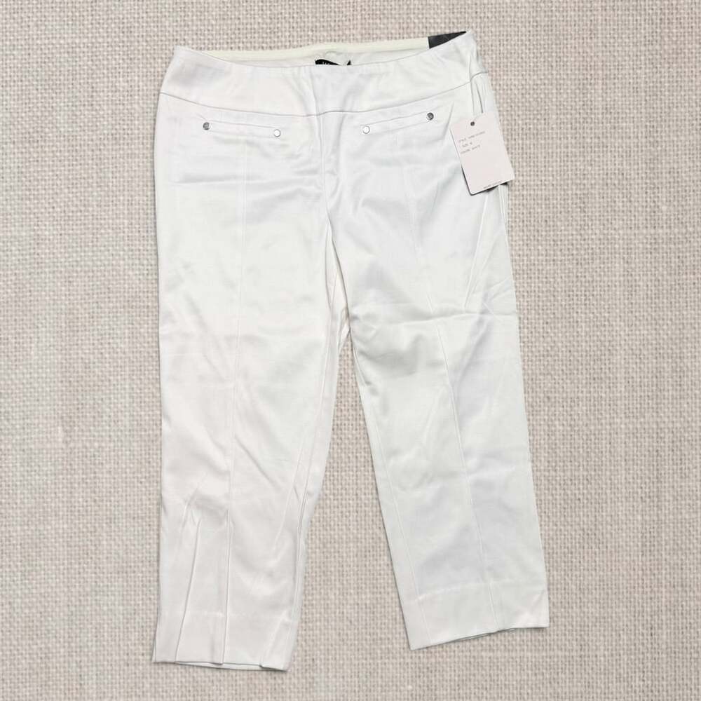 Zac & Rachel Women’s Size 6 White Slim Crop Pants Stretch NWT